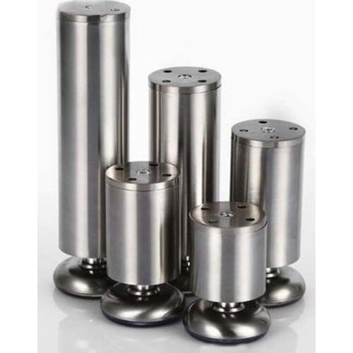 1Pcs 120MM Furniture Adjustable Cabinet Sofa Round Legs Stainless Steel Furniture Legs Cabinet Table Sofa Bed Feet Furniture Leg
