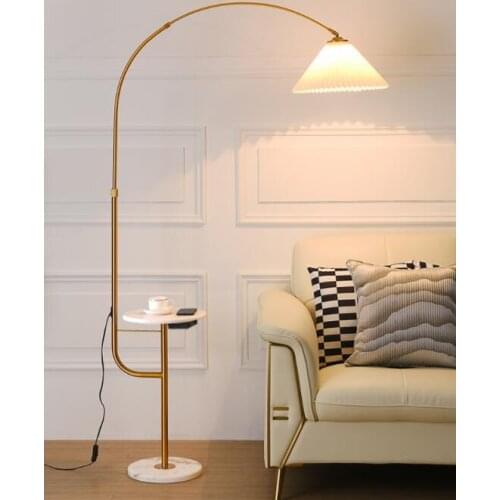 Pleated fishing floor lamp living room bedroom bedside lamp light luxury minimalist Nordic modern sofa coffee table