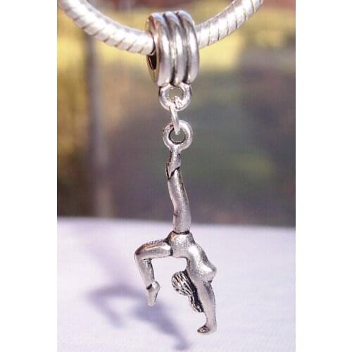 HOT Olympics Gifts Fashion Jewelry Tibetan silver Alloy Charm Women Gymnasts Pendant Bracelets&Necklaces Jewelry Accessories q95