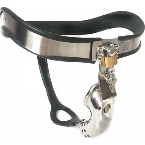 Stainless Steel Male Chastity Belt Arc Waist Mens Chastity Device Cock Cage Penis Sleeve Bondage Lock for Men Cbt Sex Toys