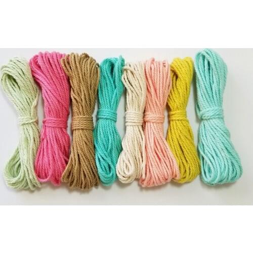 Mixed colourful Cotton twine cords 50m/lot macrame rope string thread packing decoration DIY