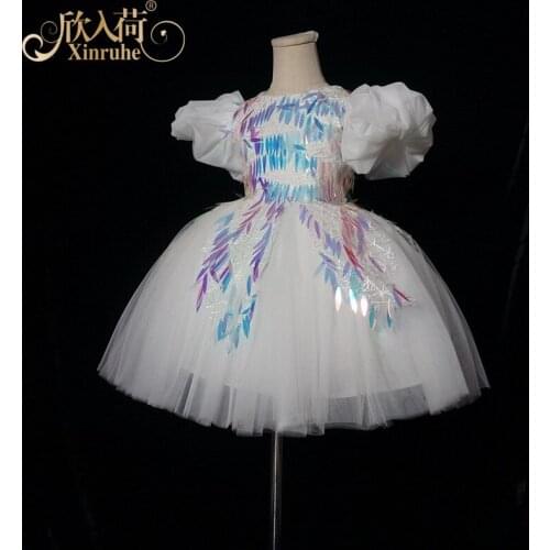 Real Picture White Short Sleeve Toddler Girls First Communion Dresses Children Girls First Birthday Party Tutu Princess Gowns