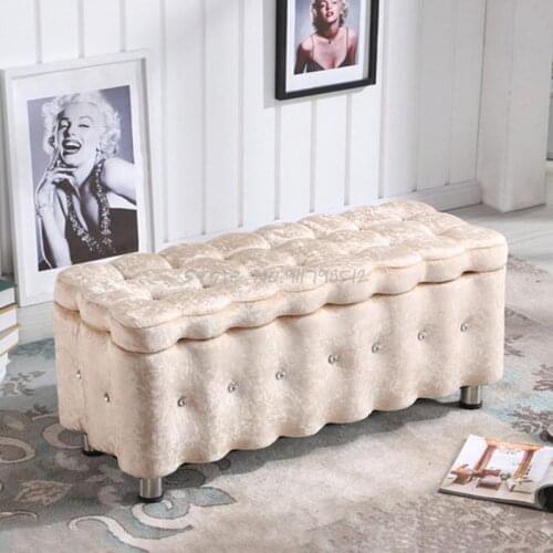 Nordic clothing store sofa stool rectangular household door change shoe storage storage multifunctional seatable stool box