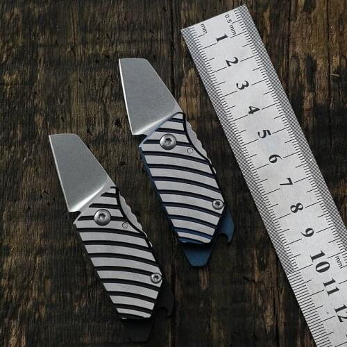 D2 steel blade folding knife stainless steel handle outdoor camping cutting EDC tool pocket knife key knives