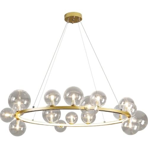G9 LED Postmodern Gold Silver Iron Glass Designer Chandelier Lighting Lustre Suspension Luminaire Lampen For Dinning Room