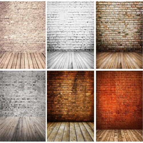 SHENGYONGBAO Vinyl Custom Vintage Brick Wall Wooden Floor Photography Backdrops Photo Background Studio Prop 21712 YXZQ-07