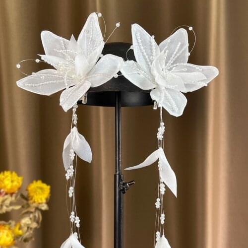 2pcs Korean Pearl Headdress Hand-stringed Beaded Hair Clip Bride Super Series Wedding Hair Accessories