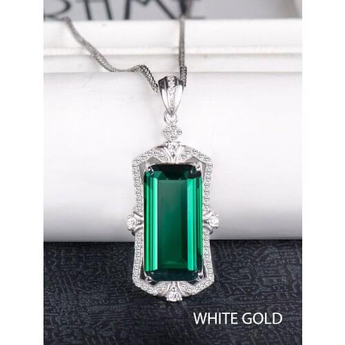Green gem, Emerald crystal,pendants for women， necklace for women，925 sterling silver，chain around the neck kpop jewelry