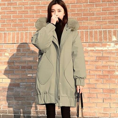 Winter Warm Jackets Black Down Jacket Women Long White Duck Down Outerwear Abrigo Mujer Hooded Fur collar Casual Parka Overcoat