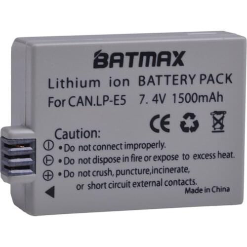 1Pcs 1500mAh 7.4V LP-E5 LPE5 LP E5 Camera Battery for Canon EOS 450D 500D 1000D Kiss X3 Kiss F Rebel Xsi Camera Batteries