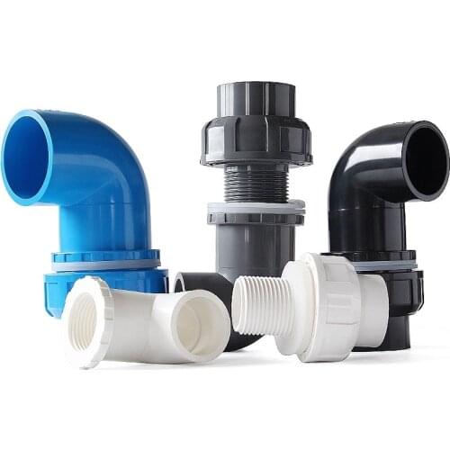 1Pc 20/25/32/40/50mm New Pattern PVC Upper And Lower Water Elbow Aquarium Fish Tank Garden Irrigation Inlet Outlet Accessories