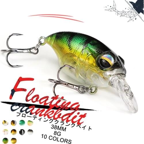 1PCS 38MM 8G Crankbait Fishing Lures Minnow Wobbler Fishing Artificial Bait Fishing Pike Bass Fishing Tackle Tools Accessries