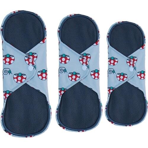 1 PC Women Panty Liner Reusable Menstrual Pad Night ,Bamboo Charcoal Sanitary Napkins ,Mama Cloth Sanitary pads Washable