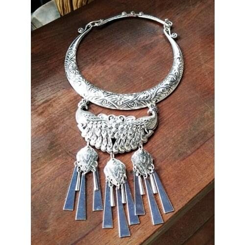 10 Designs Blessed Animals Exaggerated Torque Miao Silver Unique Stage Show Necklace Ethnic Fashion Vintage Sweater Necklace