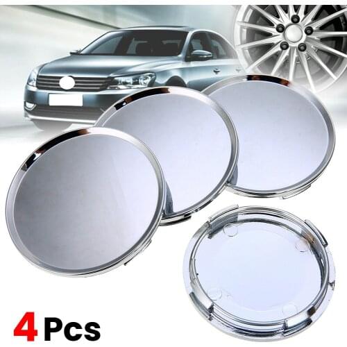 2020 New 4PCS 63mm Car Wheel Center Hub Caps Universal Silver Chrome Vehicle Wheel Rim Dust-proof Cover Car Styling Dropshipping