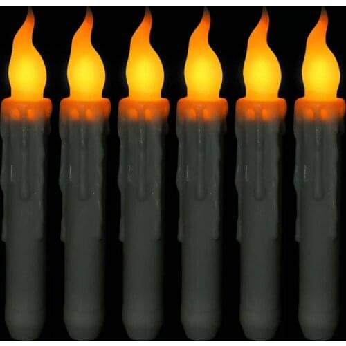48pcs Flameless Led Taper Candle Flickering Battery operate Candlestick w/Timer function for Wedding Xmas Home table party-AMBER