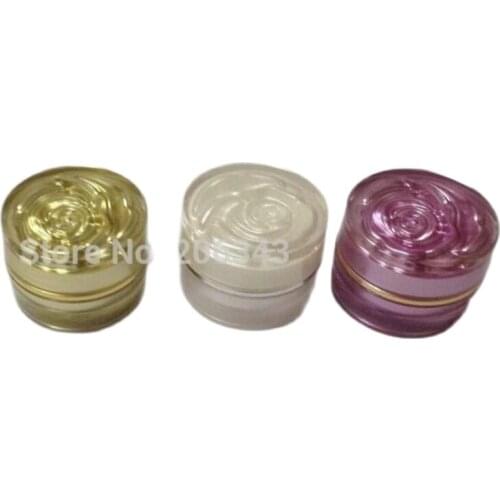 5G PURPLE cream bottle,cosmetic container,,cream jar with flower lid Cosmetic Jar,Cosmetic Packaging