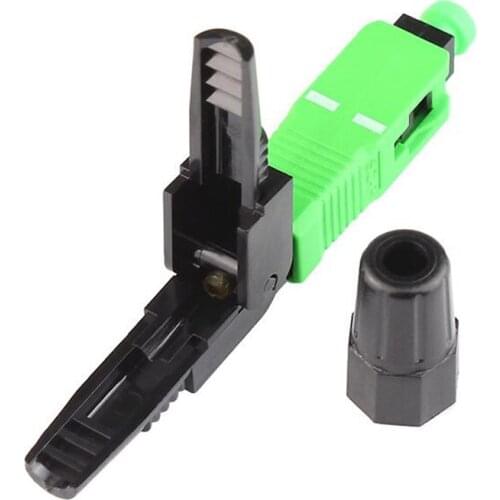 50PCS SC APC Fiber Optic Single-Mode Fast Connector FTTH Fiber Optical Quick Assembly Connector