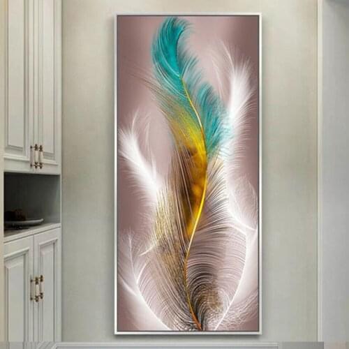 DIY Diamond Painting Abstract Color feather art, fashion Top Gift, diamond Embroidery 5d mosaic Diamond hand needlework EE1696