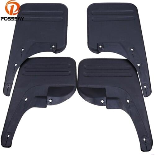 POSSBAY Car Styling Splash Guard Mud Flaps for Toyota VIGO 2006-2014 TPE + PP Front Rear Mudguards Mudflaps Black
