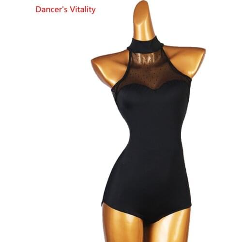 Latin Dance Body Suit High Collar Top Practice Onesies Profession Custom Modern Dancewear Adult Child Performance Clothing