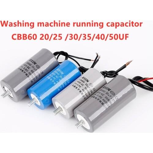 CBB60 450V AC 20uf 25uf 30uf 35uf 40uf 50uf Washing machine running capacitor series/Water pump startup/ Motor Capacitor