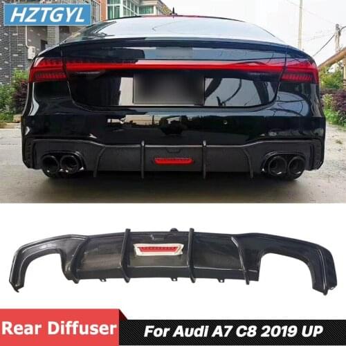 Carbon Fiber Material Rear Bumper Lip Chin Diffuser For Audi A7 C8 Car Tuning 2019 Up