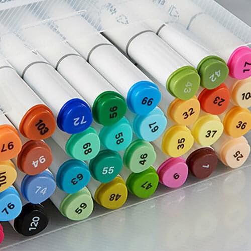 68 Colors Leto Markers Sketch Painted finecolour Manga Drawing Double-End Dot Markers Pen Alcohol Oily Twin Brush Bookmark Art