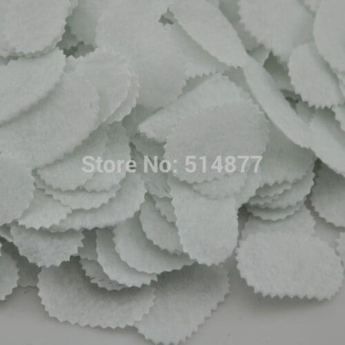 100pcs Felt 35mm oval with Waves White Appliques - Mix Free Shipping