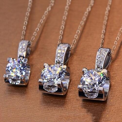 Huitan Dainty Silver Color Women Pendant Necklace Wedding Party Anniversary Gift Stylish Versatile Female Necklace Drop Shipping