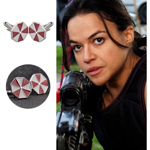 Movie Jewelry Residents Evils Umbrella Corporation Pendant Cufflinks For Men