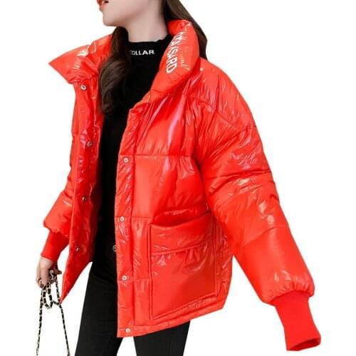Sequins Short Parke Cotton Clothes Women New Winter Down Padded Jackets Overcoat Female Loose Thick Warm Jacket Outerwear Lady
