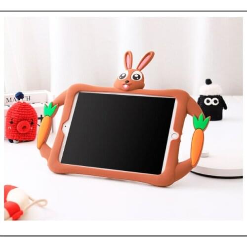 Creative rabbit three-dimensional heat dissipation anti-fall and anti-fouling portable ipad protective shell with bracket J06
