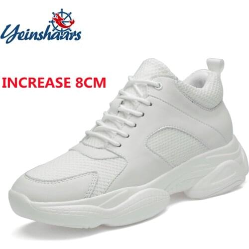 Spring Elevator Mens Shoes 8-10cm Superfine Fibre Elevator Shoes Teenager Sports Trendy Shoes Mens Sneakers Casual Shoes