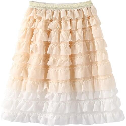 2020 Summer Kids and Teen Girls New Fashion Cake Skirt Baby Girls Cute Princess Skirt Elegant Two Color Patchwork Skirt, #8749