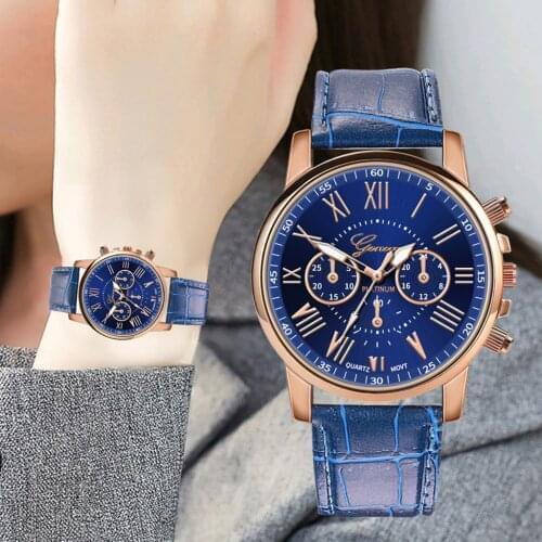 New Fashion Women Leather Band Quartz Analog Wristwatches Rhinestone Watch Ladies Quartz Wristwatches Bracelet Set Reloj Mujer