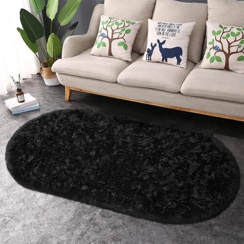 Oval Fluffy Ultra Soft Area Rugs Plush Shaggy Carpet for Kids Room Bedside Nursery Mats Living Room Carpet Home Decor Carpet