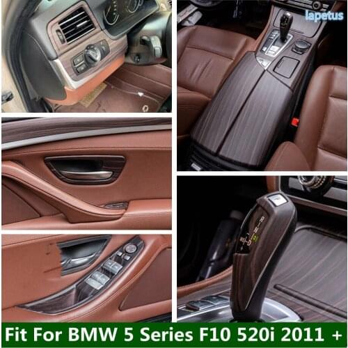 Front Dashboard Air AC Vent Outlet / Door Handle Catch Decoration Cover Trim Wood Grain For BMW 5 Series F10 520i 2011 - 2016