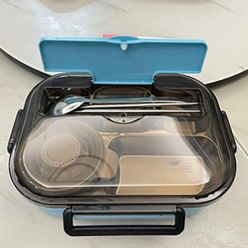 Tableware Portable Food Lunch Box Stainless Steel Foodstuff Container Household Go Out Microwave Oven Bento Lunches Boxes
