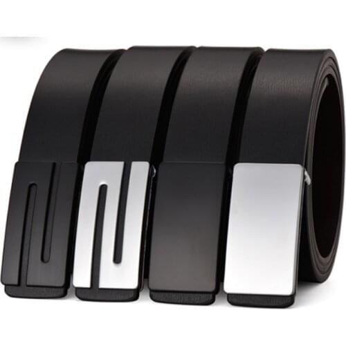 Aoluolan High Quality Men Genuine Leather Luxury Strap Male Belts For Men Jeans Smooth Buckle vintage accessories gift