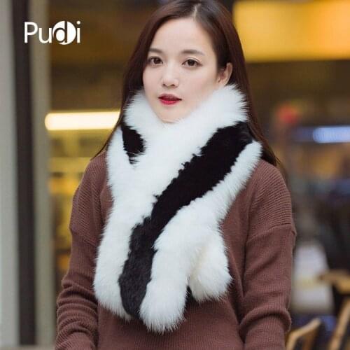 SCM068 Women Real Fox Fur Scarf Brand New Genuine Fox Fur Shawl Winter Warm Fox Fur Scarves Wraps
