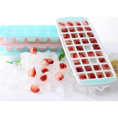 Silicone Ice Tray Ice Box With Lid To Make Homemade Ice Hockey Household Small Quick-freezer Refrigerator Freeze