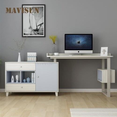 Nordic Modern Minimalist Desk Bookcase Combination Small Apartment Household Economical Desktop Computer Desk Corner Table