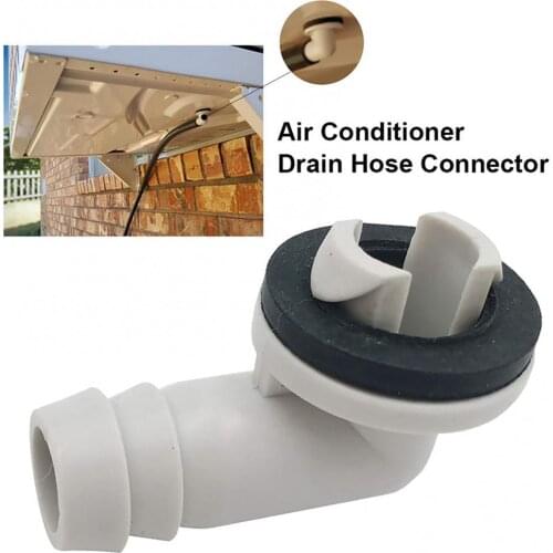Universal Plastic Air Conditioner AC Drain Hose Connector Elbow Fitting with Rubber Ring