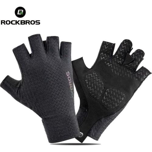 ROCKBROS Cycling Half Finger Gloves Shockproof Breathable MTB Mountain Bicycle Gloves Sports Unisex Sports Gloves Bike Gloves