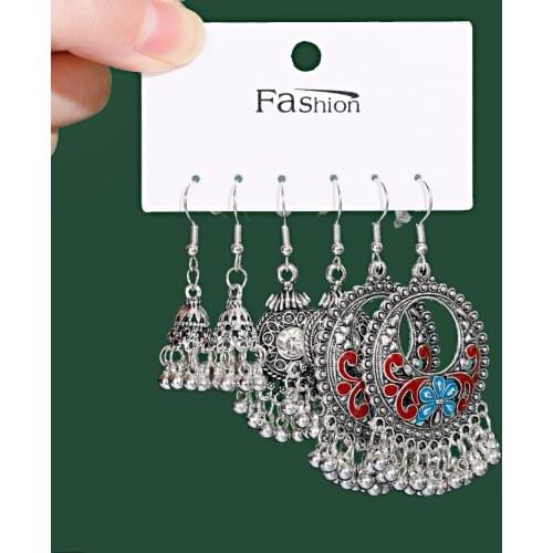 Vintage 2021 Metal Dangle Drop Earrings Sets Bundles for Women Sundry Mixed Ethnic Boho Hanging Earring Set Jewelry Accessories
