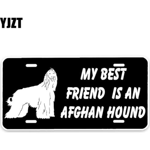 YJZT 15*7.3CM My best friend is a Afghan Hound Dog PVC Car Decoration Car Sticker Decals C1-4645