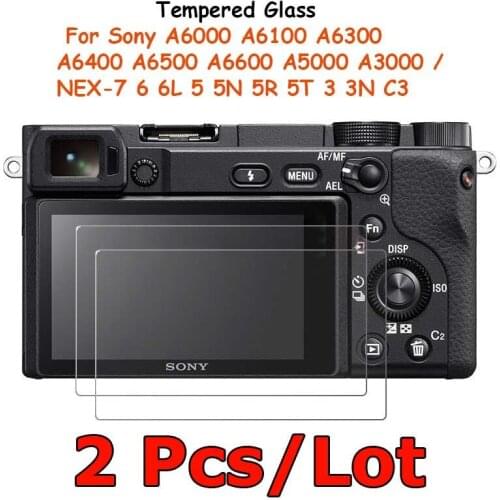 2Pcs Tempered Glass For Sony ILCE- A6000 A6100 A6300 A6400 A6500 A6600 A5000 A3000 NEX-7 Screen Protector Protective Film Guard