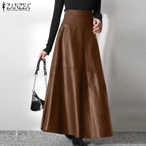 ZANZEA Women's Leather Skirts