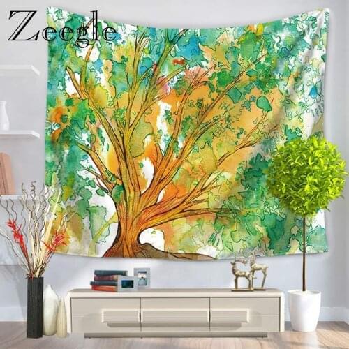 Zeegle Tree Pattern Tapestry Wall Hanging Tapestries Forest Tapestry Bedspread Yoga Mat Blanket Bed Table Cloth